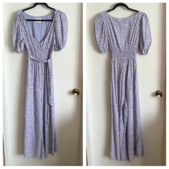 Dean Juliette Jumpsuit Lilac White Daisies - Picture 2 of 5